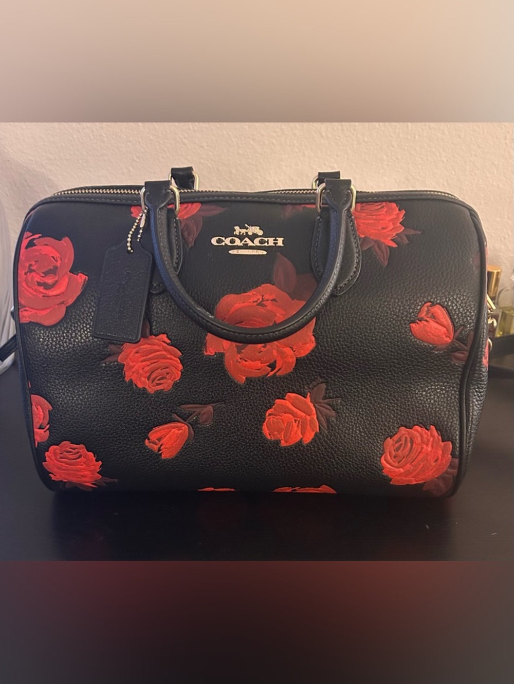 Coach Rowan Large Satchel Bag With Floral Print - Picture 2 of 7